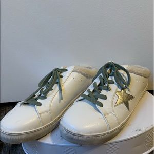 UNWORN SHU SHOP backless sherpa-lined sneakers